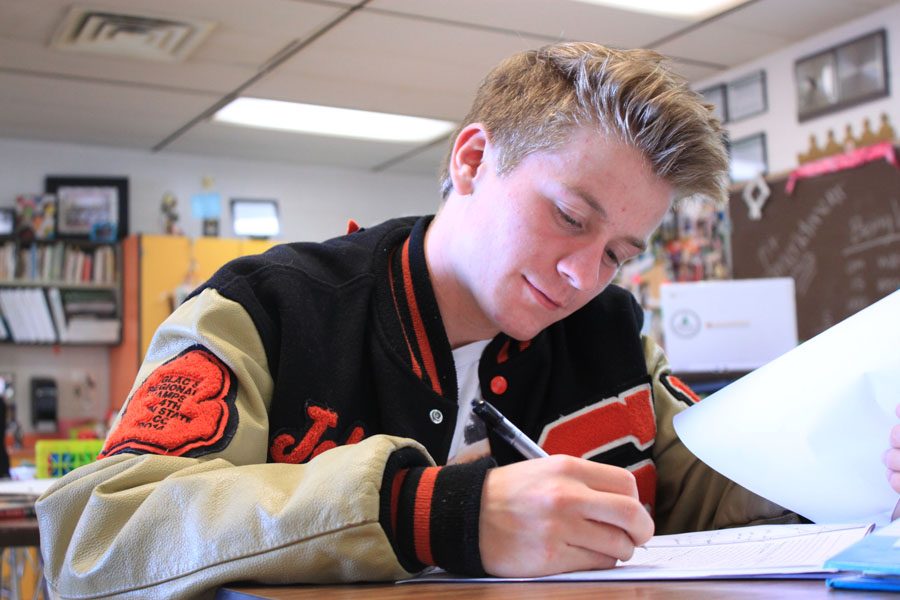 Recently applied to the US Naval Academy, senior Jake Chapman weighs his options after high school.
