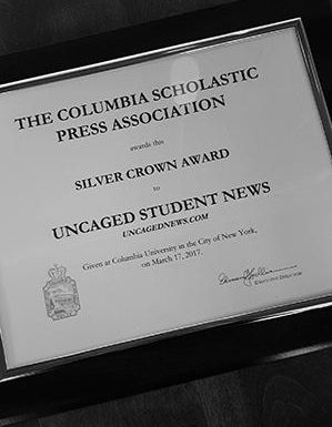 Bursting with joy, the Uncaged staff came home from CSPA with a Silver Crown. All three of the other schools from Michigan did as well. The Silver Crown is awarded for getting at least 600 points from the national judges.