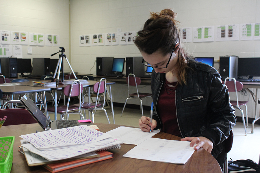 Index editor Mackenzie Goss faces the challenge of making sure every student makes an appearance in the panther year book by managing and motivating 13 other students. She conquers the job with caring, tenacity and resolve.