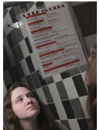 Every trip to the girls restroom for sophomore Isabelle Scutchfield and others includes a glance at the chart of contacts to call for help including human smuggling. I think human trafficking is a very scary thing and our world today is a scary place, Scutchfield said. Us kids shouldnt have to worry about being taken.