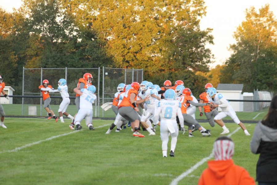 The varsity football team takes on Comstock for their first game of the season on September 18. They remained persistent when the season was very unpredictable, proving that in the first game with a 47 to 21 win.   