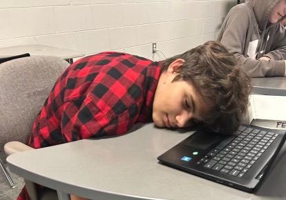 Some students wake up in the middle of the night causing them to sleep during class.