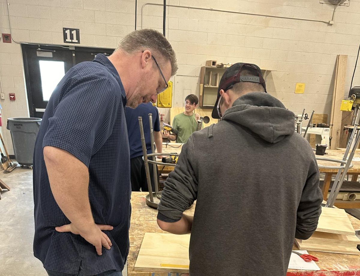 Sawdust hangs in the air as the room is filled with signs of craftsmanship all around. This is where Teague teaches his techniques to his students.