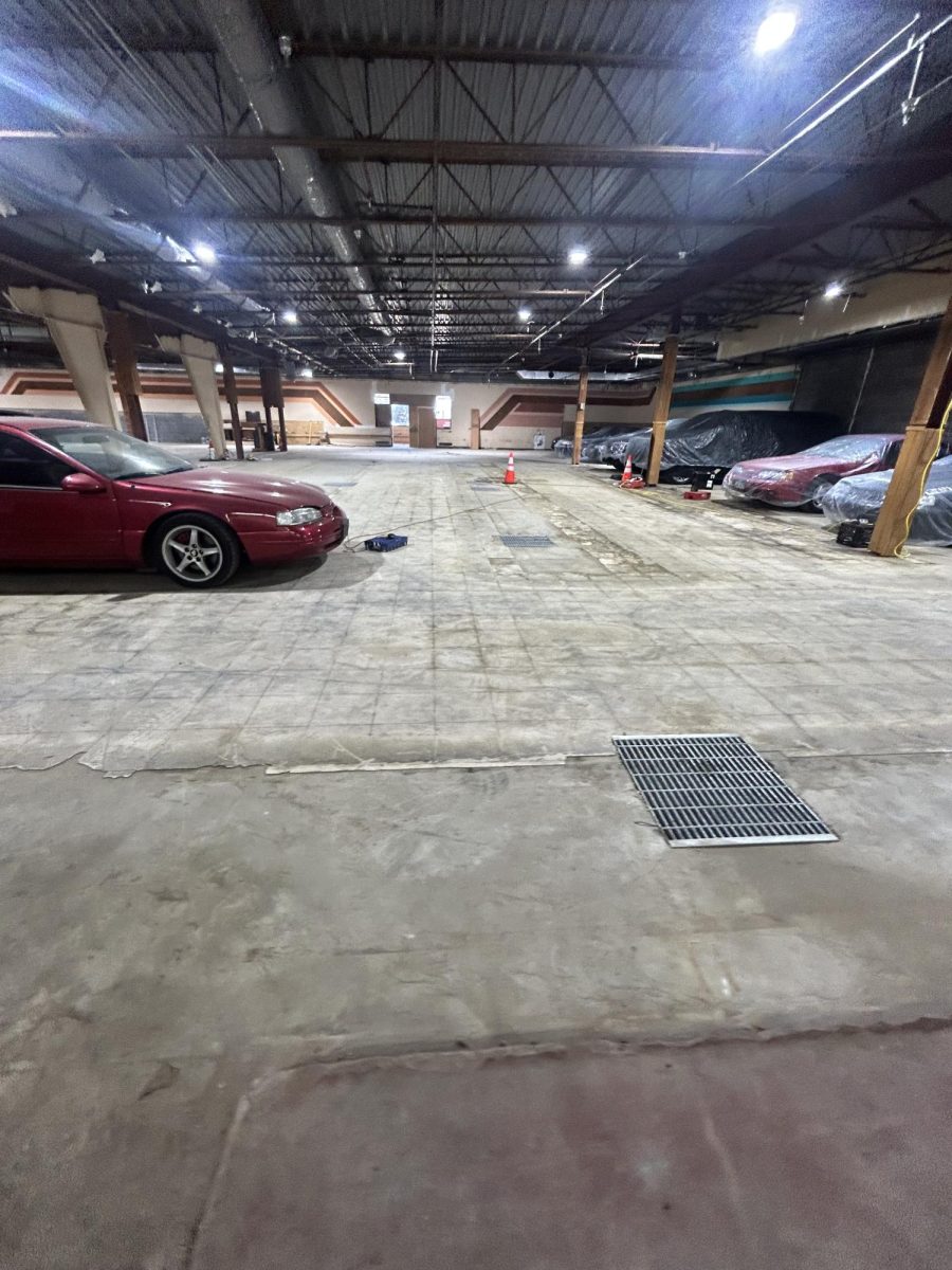 On the inside, Jurgen has cleaned up the space and uses the space for storage.  He has a multitude of cars kept in the building for storage.